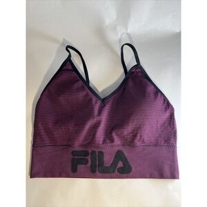 Fila Sports Bra Running Size L purple/black striped